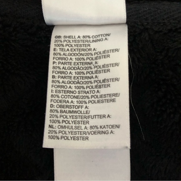 North Face Quilted Fleece Lined Zip Up Jacket Coat Black M - Picture 8 of 8